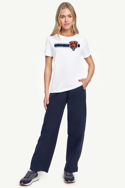 WOMENS CHICAGO BEARS STRIPE T SHIRT - White