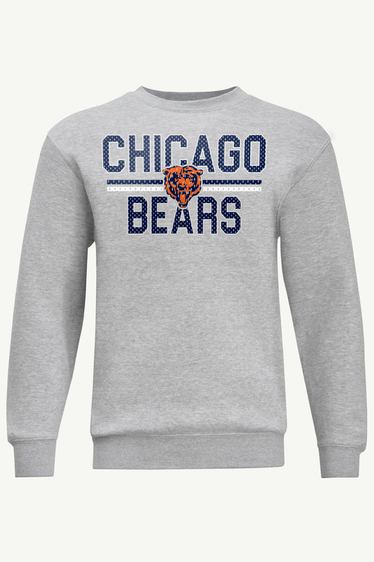 MENS CHICAGO BEARS MESH LOOK SWEATSHIRT - Heather Grey