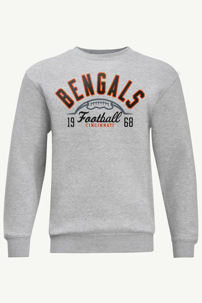 MENS CINCINATTI BENGALS HALF BALL SWEATSHIRT - Heather Grey