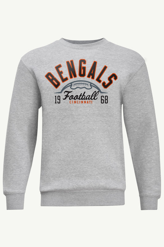 MENS CINCINATTI BENGALS HALF BALL SWEATSHIRT - Heather Grey