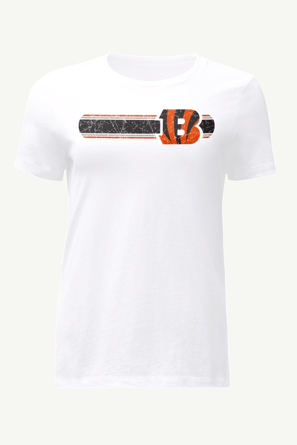 WOMENS CINCINATI BENGALS STRIPE T SHIRT - White