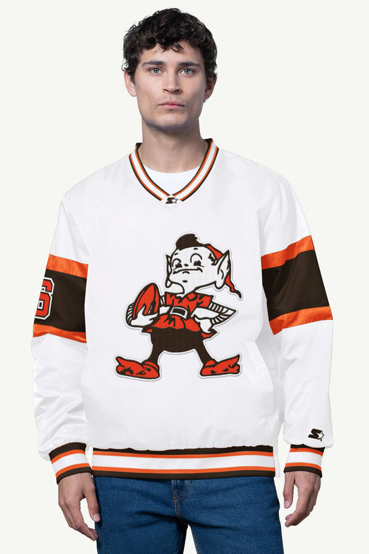 MENS CLEVELAND BROWNS SIGNAL COLLAR PULLOVER - Starter