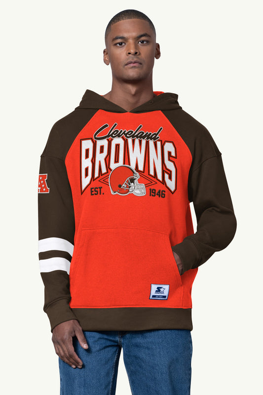 MENS CLEVELAND BROWNS INTERCEPTION COLORBLOCK HOODIE - Starter