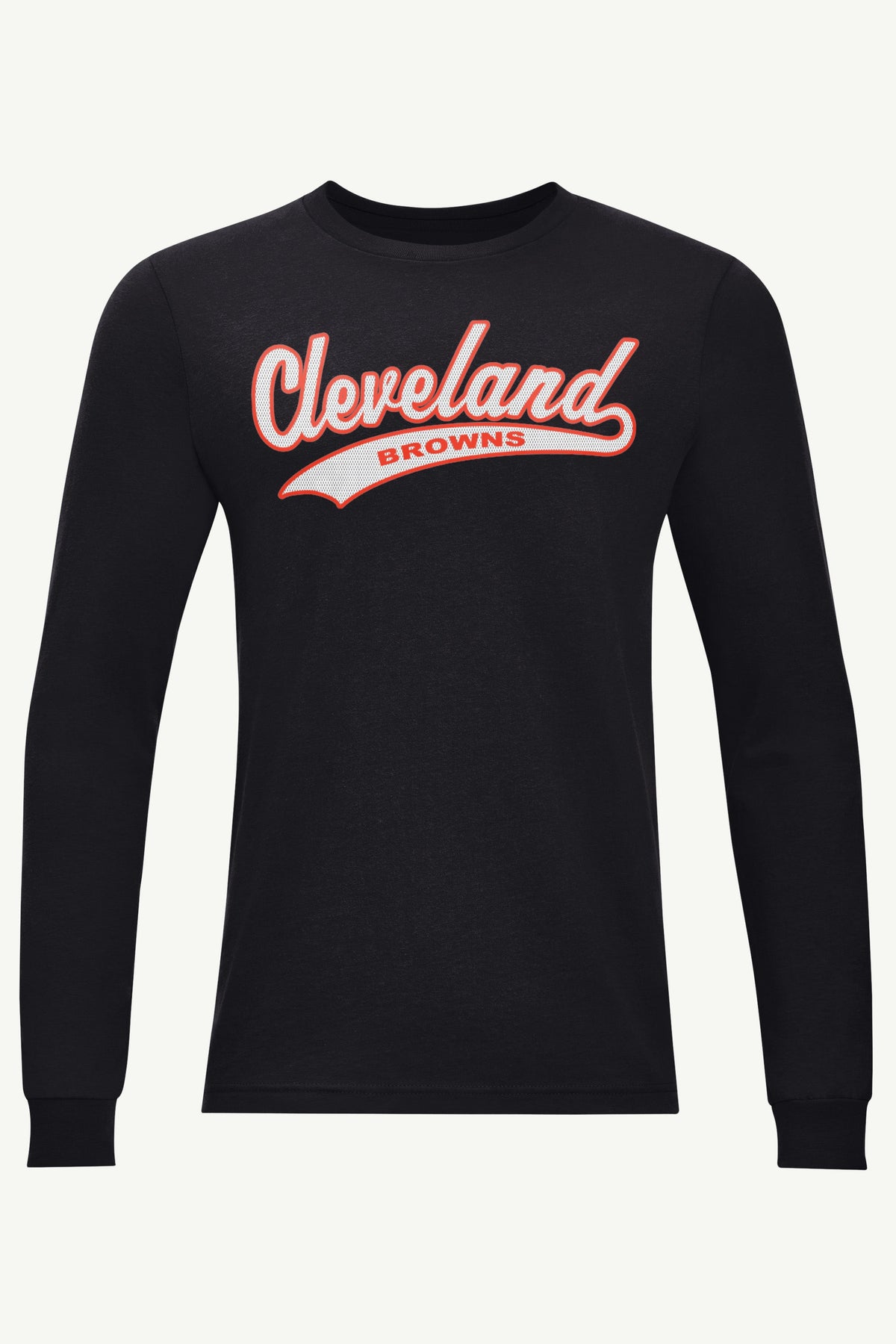 MENS CLEVELAND BROWNS TAILSWEEP LONG SLEEVE T SHIRT - Black