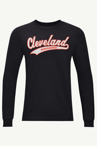 MENS CLEVELAND BROWNS TAILSWEEP LONG SLEEVE T SHIRT - Black