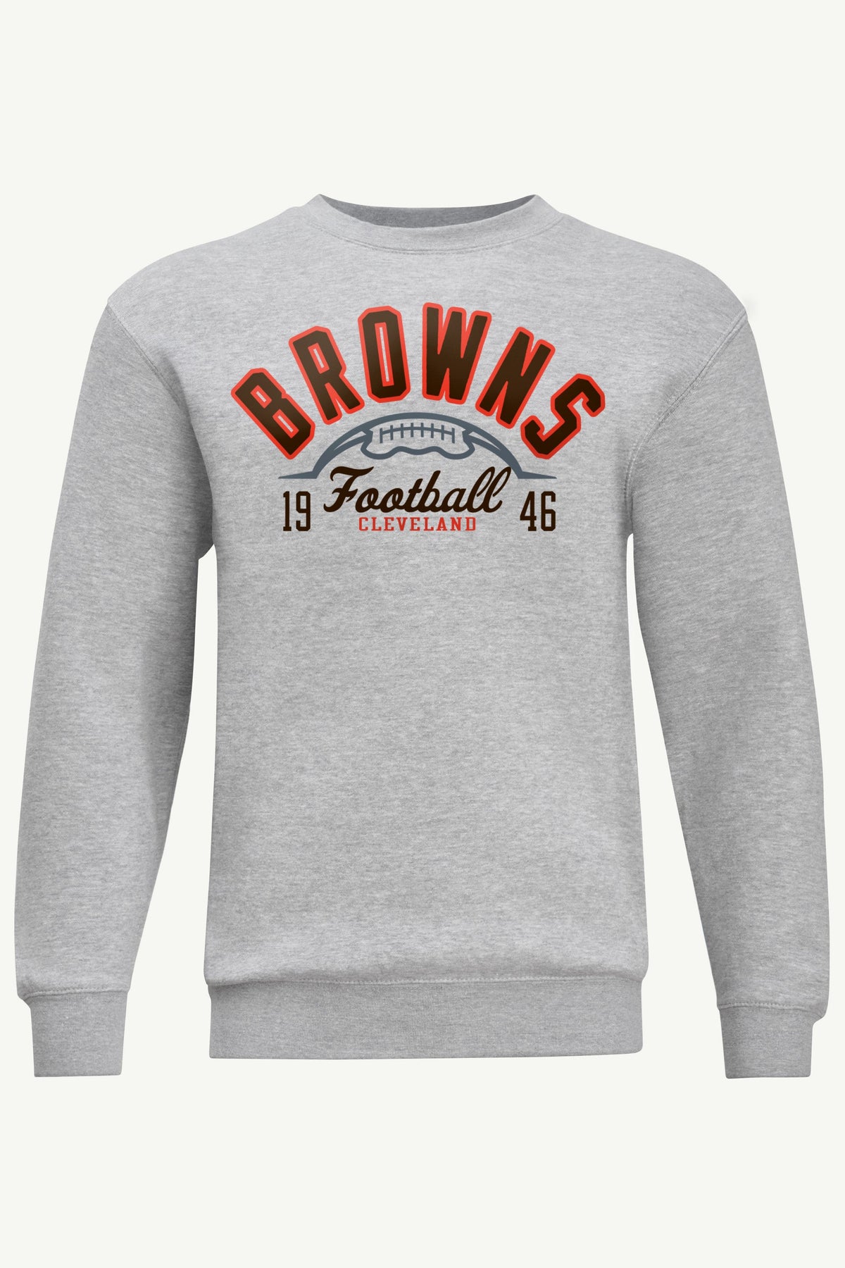 MENS CLEVELAND BROWNS HALF BALL SWEATSHIRT - Heather Grey