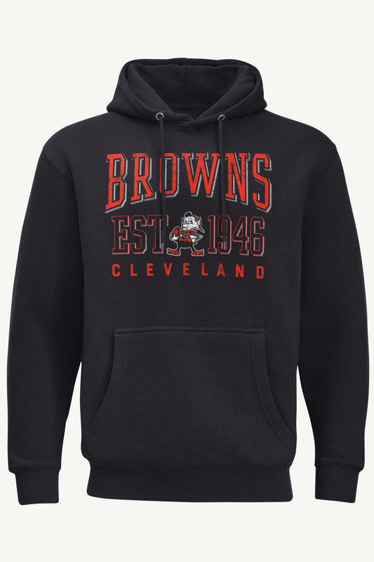 MENS CLEVELAND BROWNS RETRO HOODIE - Black