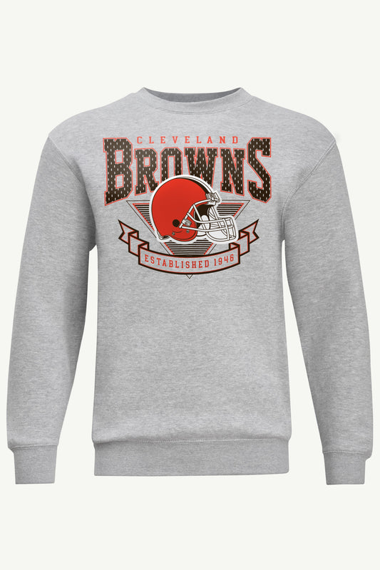 MENS CLEVELAND BROWNS 80's INSPIRED SWEATSHIRT - Heather Grey