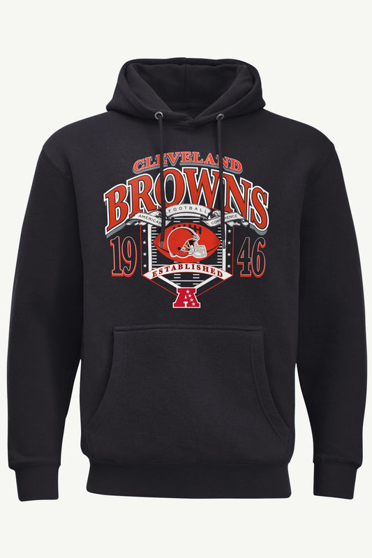 MENS CLEVELAND BROWNS 80s INSPIRED FIELD HOODIE - Black