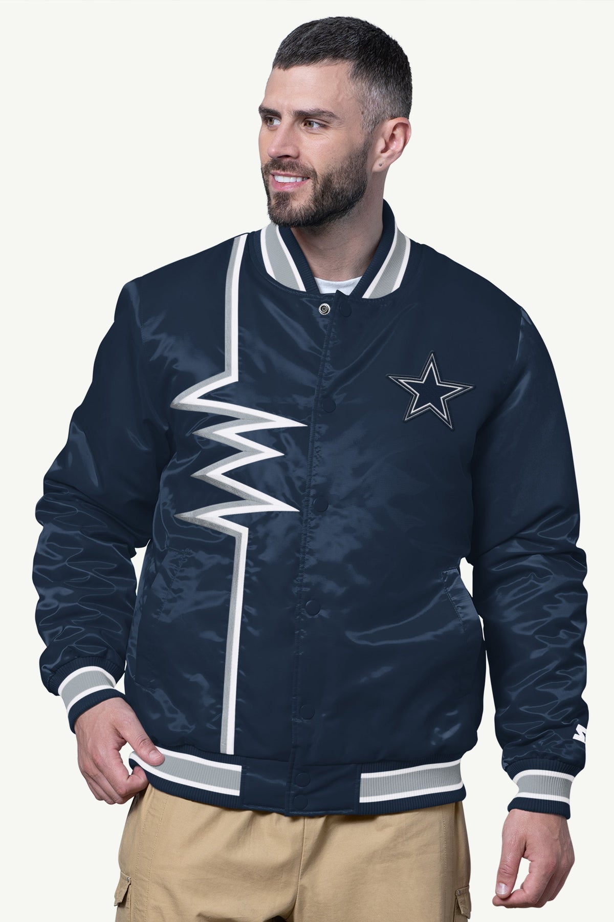 MENS DALLAS COWBOYS SHOCK WAVE SATIN JACKET - Starter