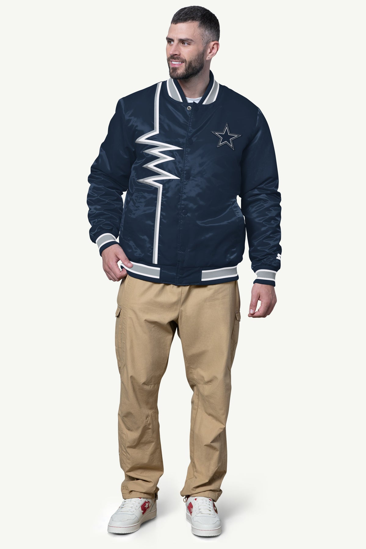 MENS DALLAS COWBOYS SHOCK WAVE SATIN JACKET - Starter