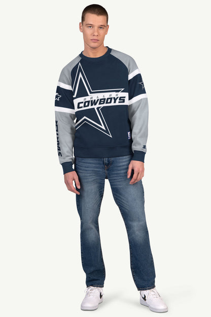 MENS DALLAS COWBOYS DIME BACK COLORBLOCK CREWNECK - Starter