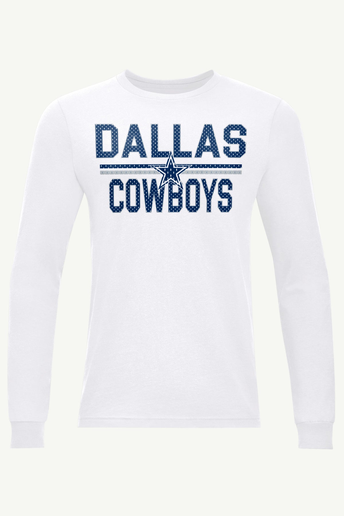 MENS DALLAS COWBOYS MESH LOOK LONG SLEEVE T SHIRT - White