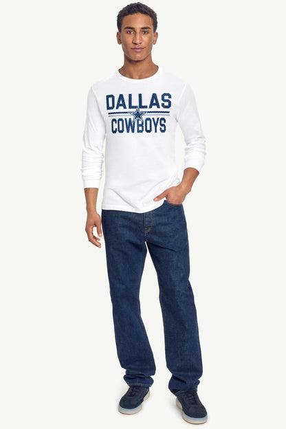 MENS DALLAS COWBOYS MESH LOOK LONG SLEEVE T SHIRT - White