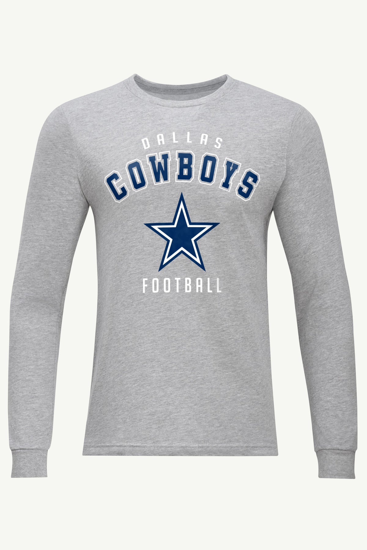 MENS DALLAS COWBOYS LONG SLEEVE T SHIRT - Heather Grey