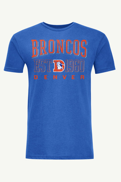MENS DENVER BRONCOS RETRO T SHIRT - Royal