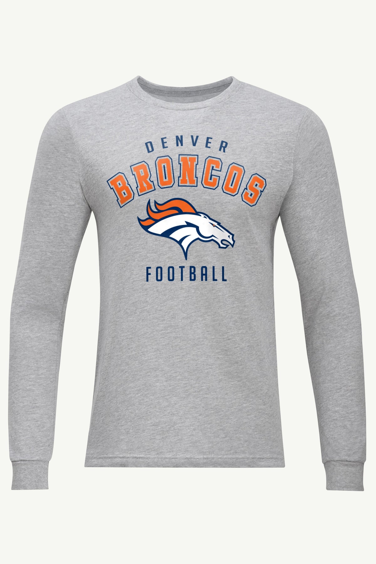 MENS DENVER BRONCOS LONG SLEEVE T SHIRT - Heather Grey