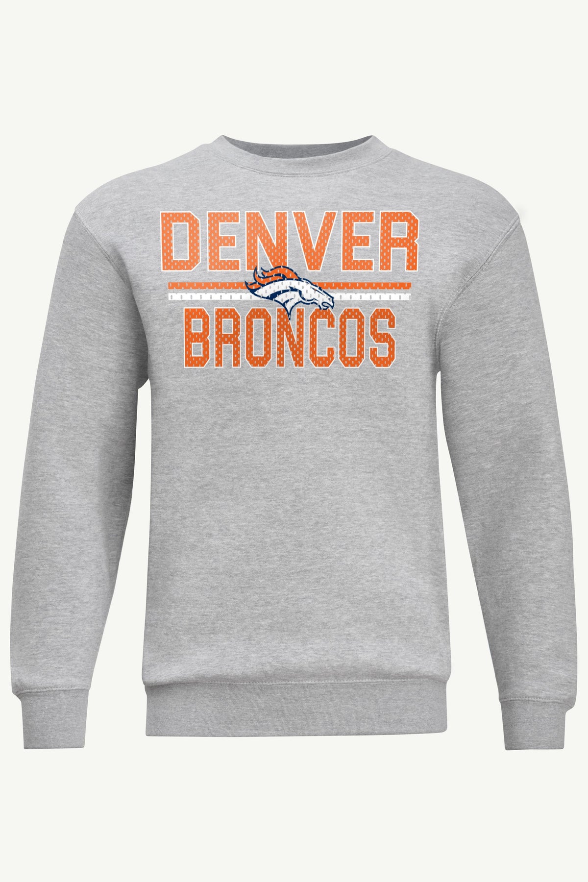 MENS DENVER BRONCOS MESH LOOK SWEATSHIRT - Heather Grey