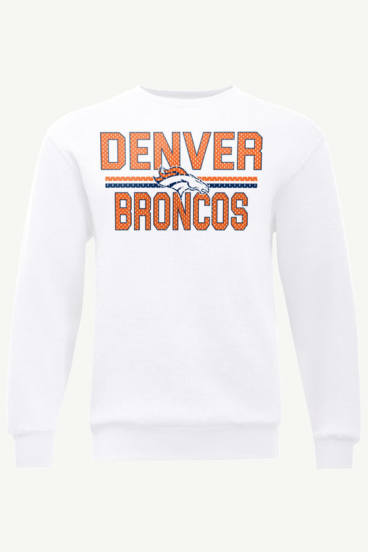 MENS DENVER BRONCOS MESH LOOK SWEATSHIRT - White
