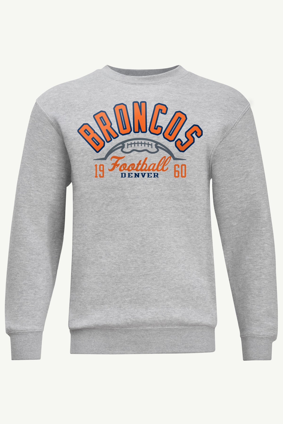 MENS DENVER BRONCOS HALF BALL SWEATSHIRT - Heather Grey
