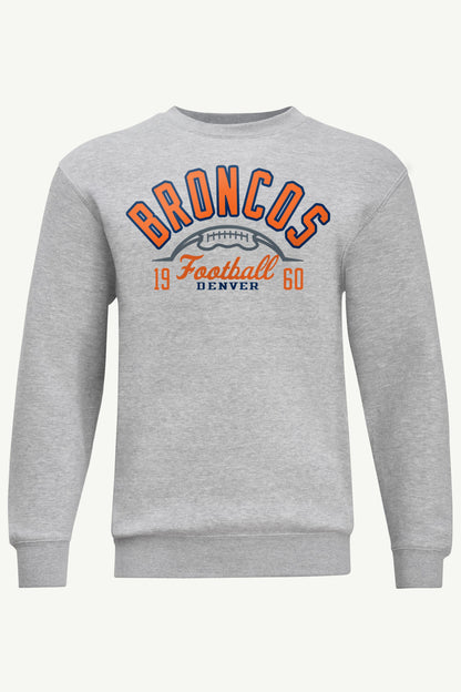 MENS DENVER BRONCOS HALF BALL SWEATSHIRT - Heather Grey