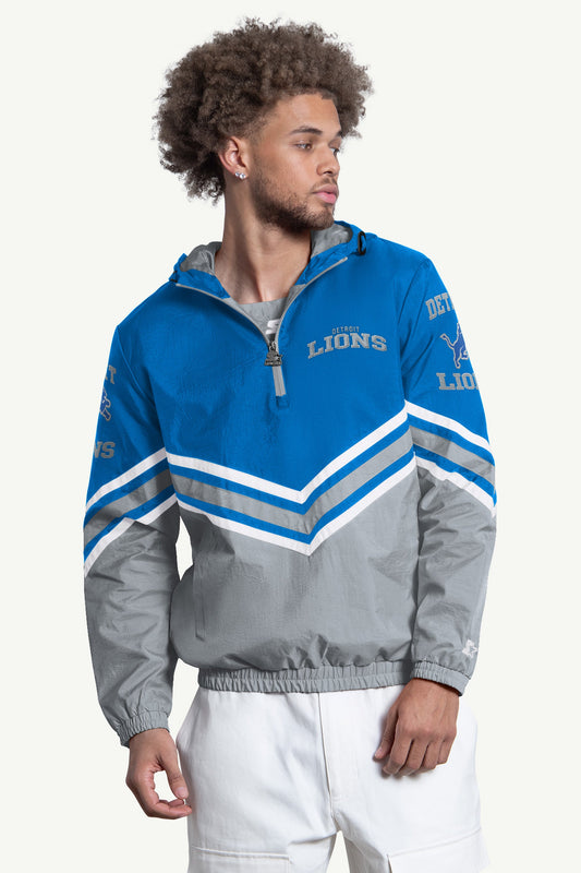 MENS DETROIT LIONS FAIR PLAY HALF ZIP HOODED PULLOVER - Multi