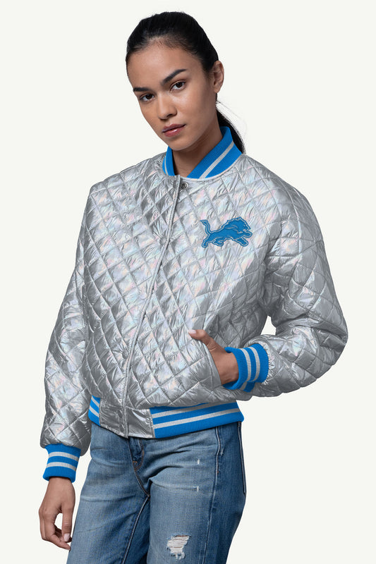 WOMENS DETROIT LIONS BLOWOUT METALLIC JACKET - Starter