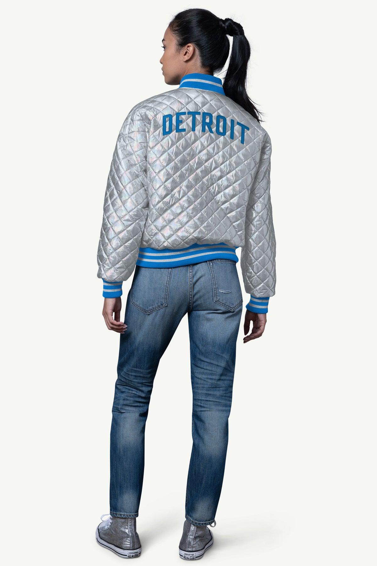 WOMENS DETROIT LIONS BLOWOUT METALLIC JACKET - Starter
