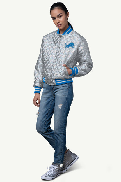 WOMENS DETROIT LIONS BLOWOUT METALLIC JACKET - Starter