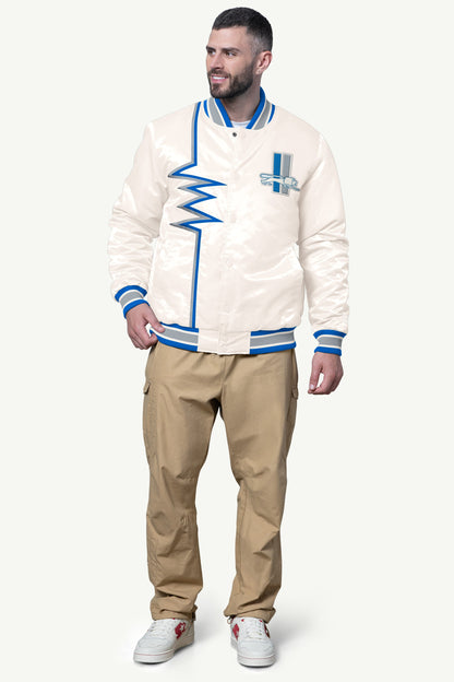 MENS DETROIT LIONS SHOCK WAVE SATIN JACKET - Starter