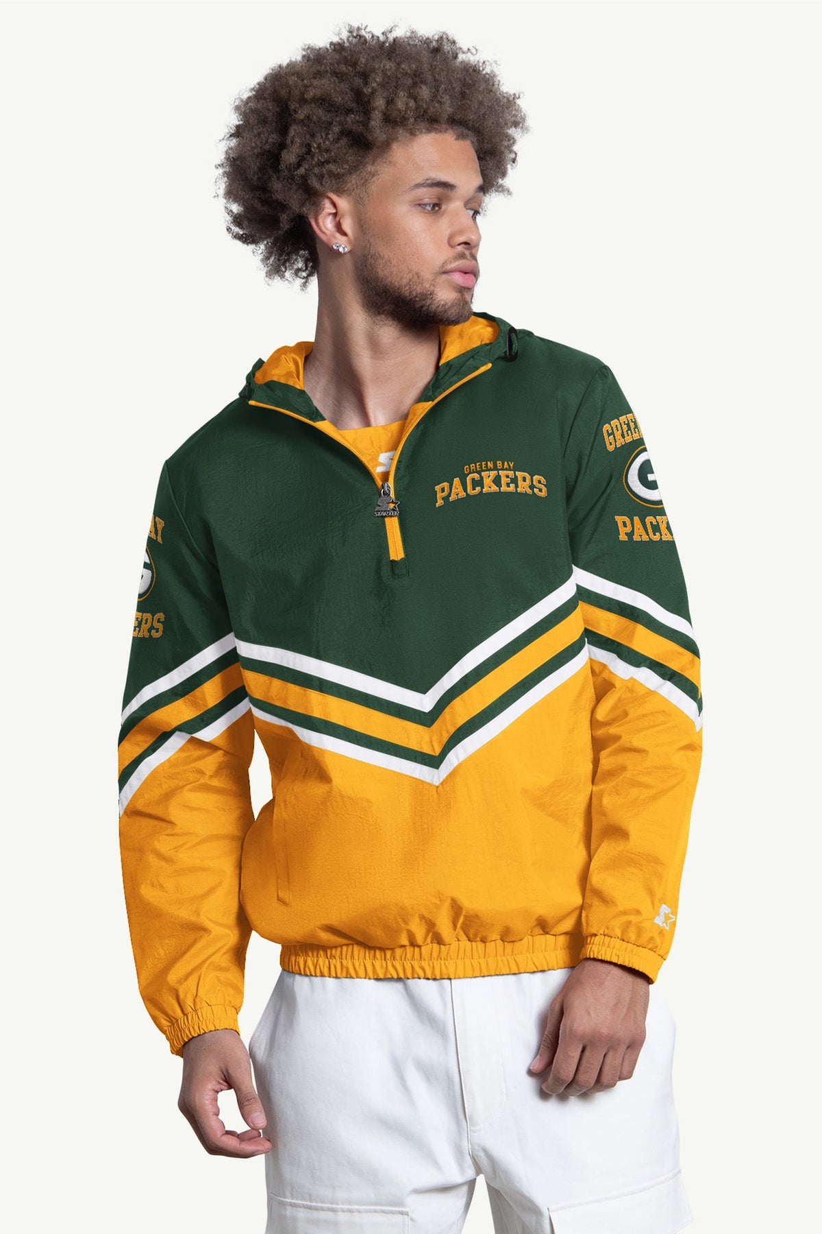 MENS GREENBAY PACKERS  FAIR PLAY HALF ZIP HOODED PULLOVER - Multi