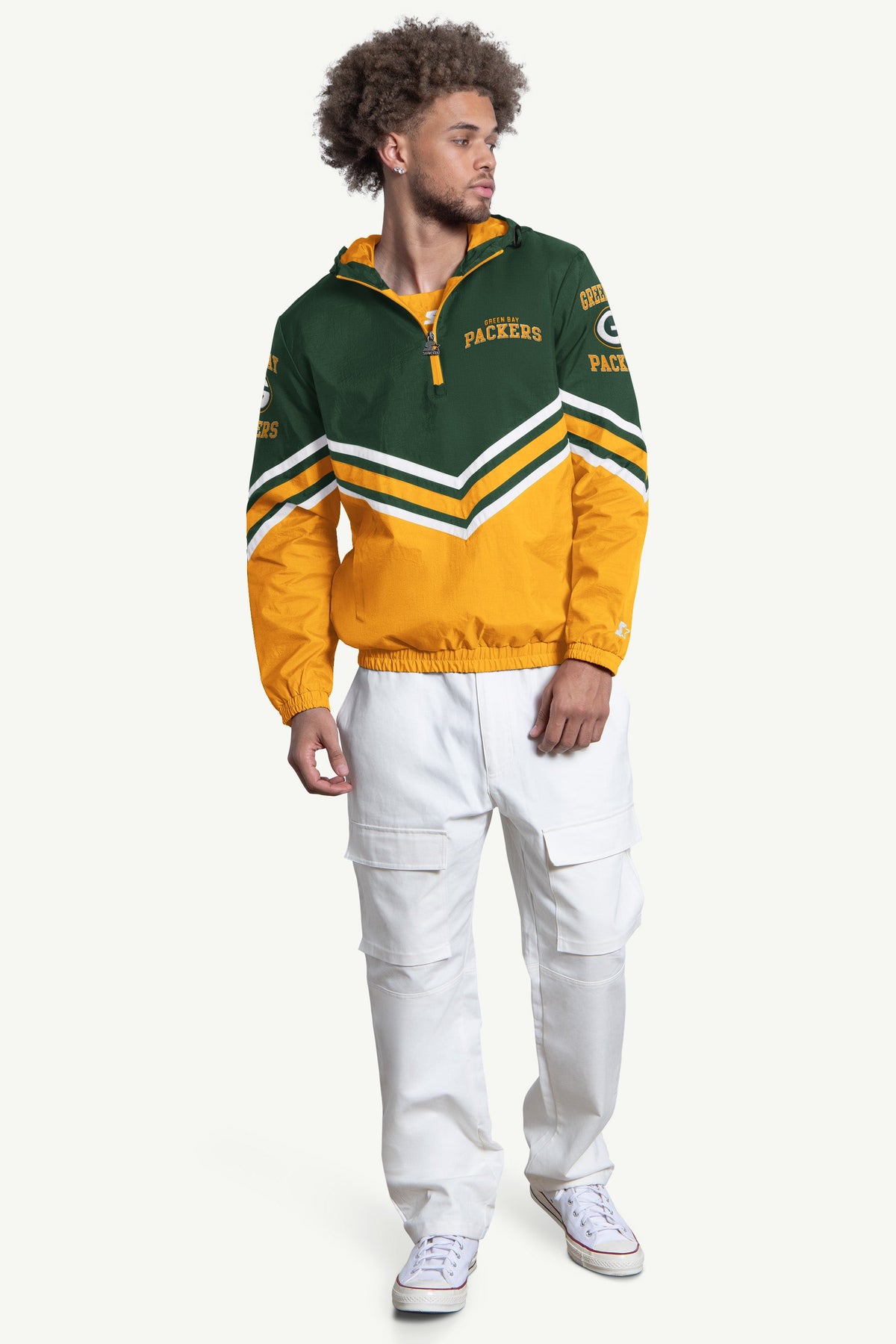 MENS GREENBAY PACKERS  FAIR PLAY HALF ZIP HOODED PULLOVER - Multi
