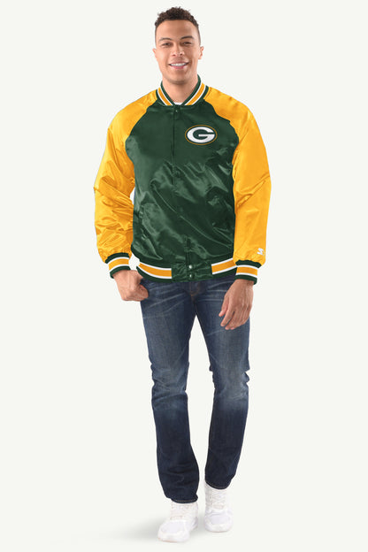 MENS GREEN BAY PACKERS INDUCTEE SATIN VARSITY JACKET - Multi