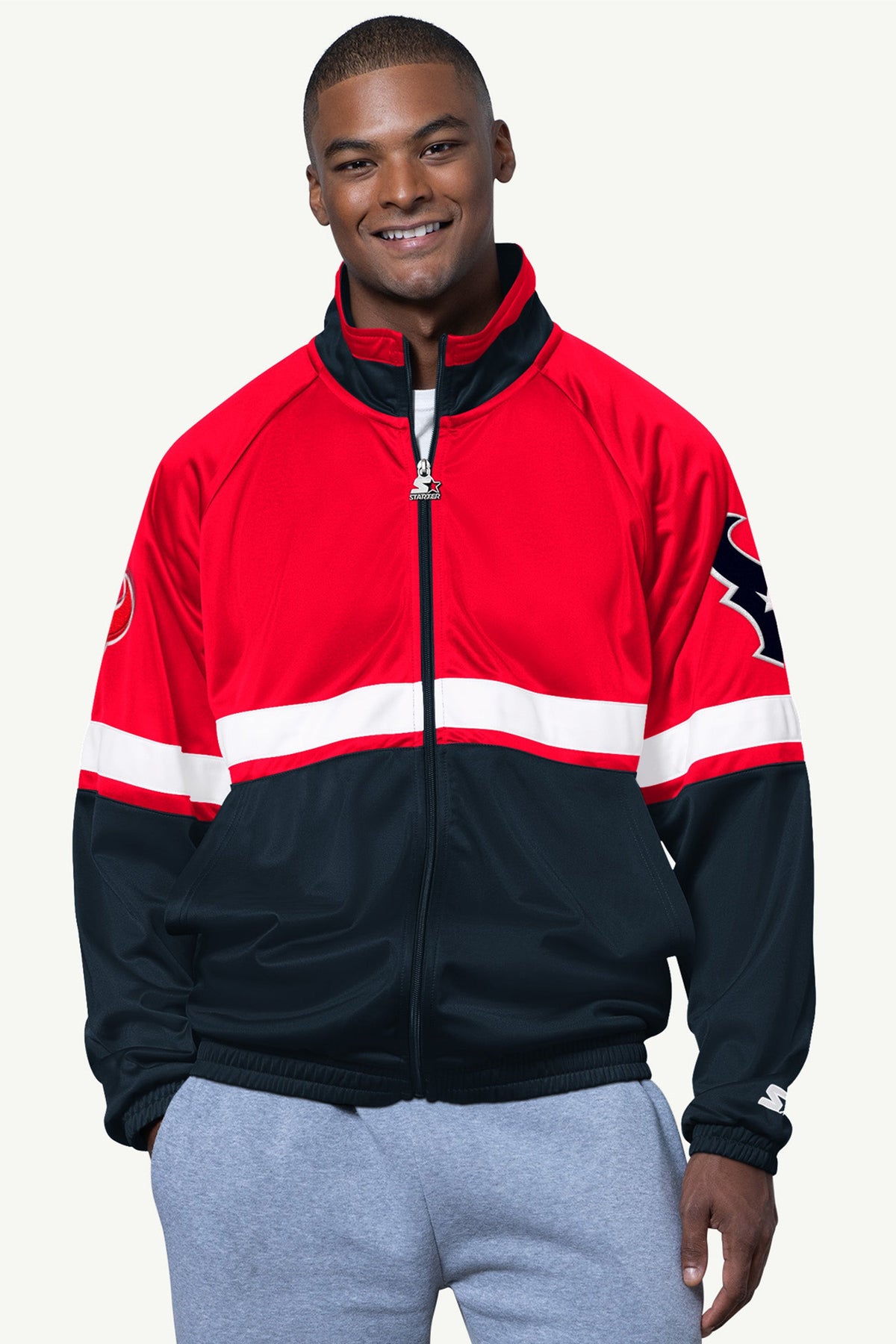 MENS HOUSTON TEXANS VETERAN TRACK JACKET - Starter