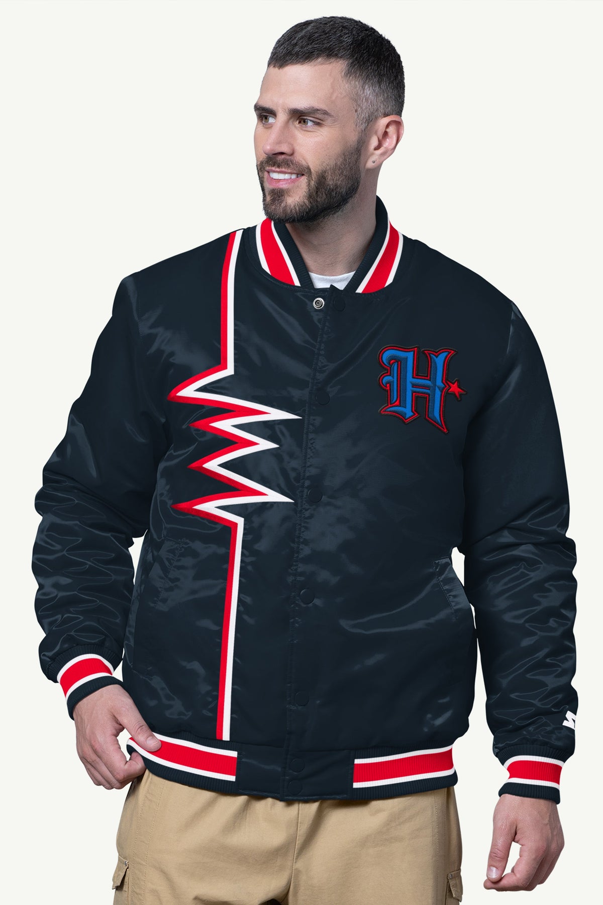 MENS HOUSTON TEXANS SHOCK WAVE SATIN JACKET - Starter