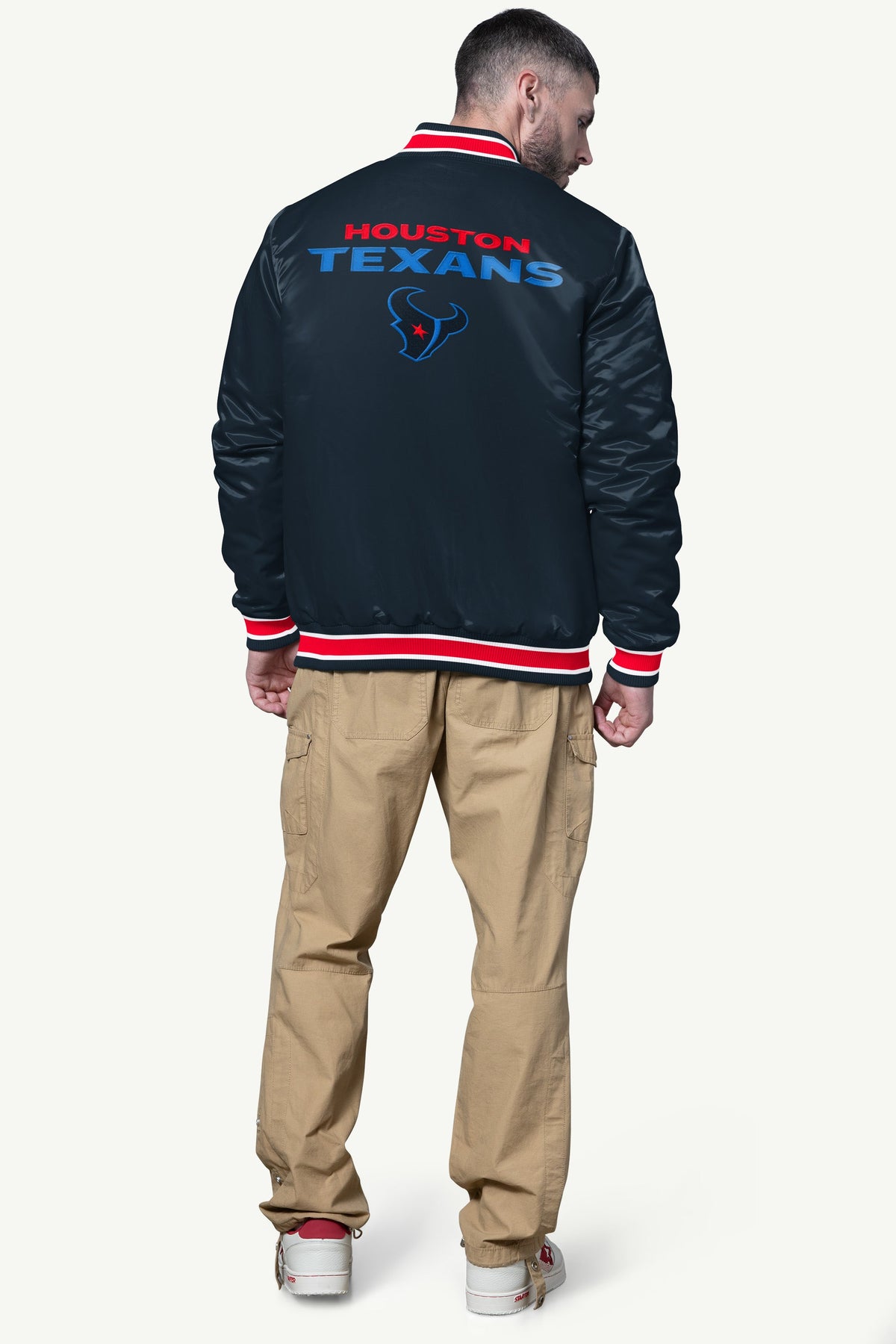 MENS HOUSTON TEXANS SHOCK WAVE SATIN JACKET - Starter