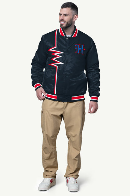 MENS HOUSTON TEXANS SHOCK WAVE SATIN JACKET - Starter
