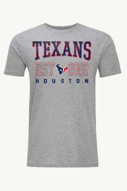 MENS HOUSTON TEXANS RETRO T SHIRT - Heather Grey