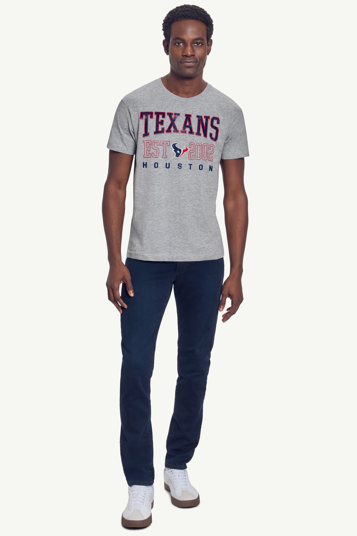 MENS HOUSTON TEXANS RETRO T SHIRT - Heather Grey