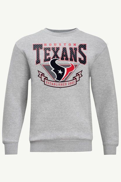 MENS HOUSTON TEXANS 80's INSPIRED SWEATSHIRT - Heather Grey