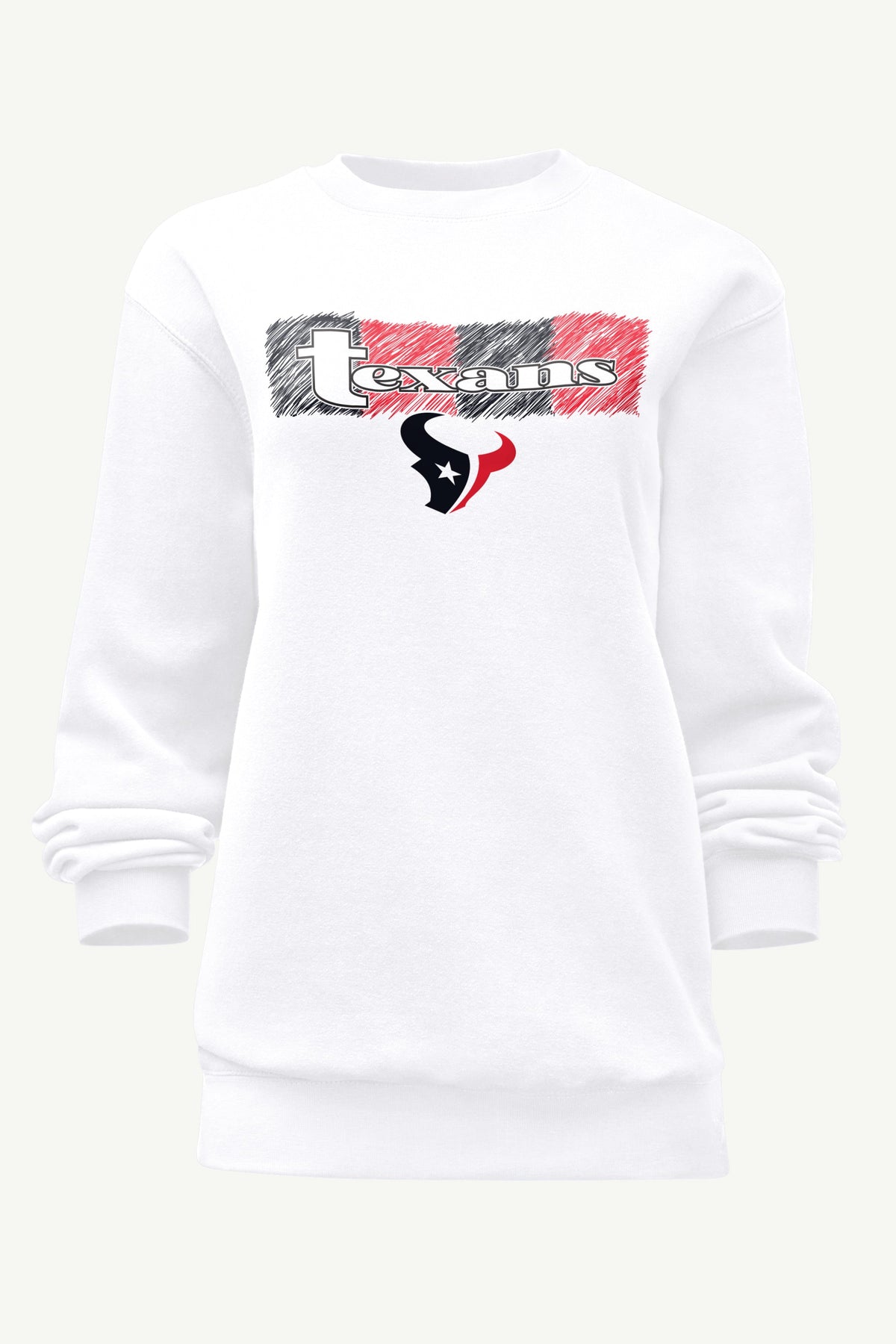 WOMENS HOUSTON TEXANS COLOR SHADING SWEATSHIRT - White