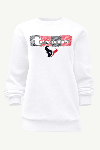 WOMENS HOUSTON TEXANS COLOR SHADING SWEATSHIRT - White