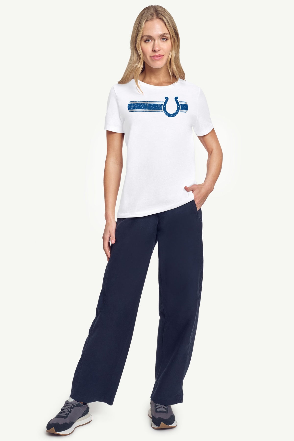 WOMENS INDIANAPOLIS COLTS STRIPE T SHIRT - White