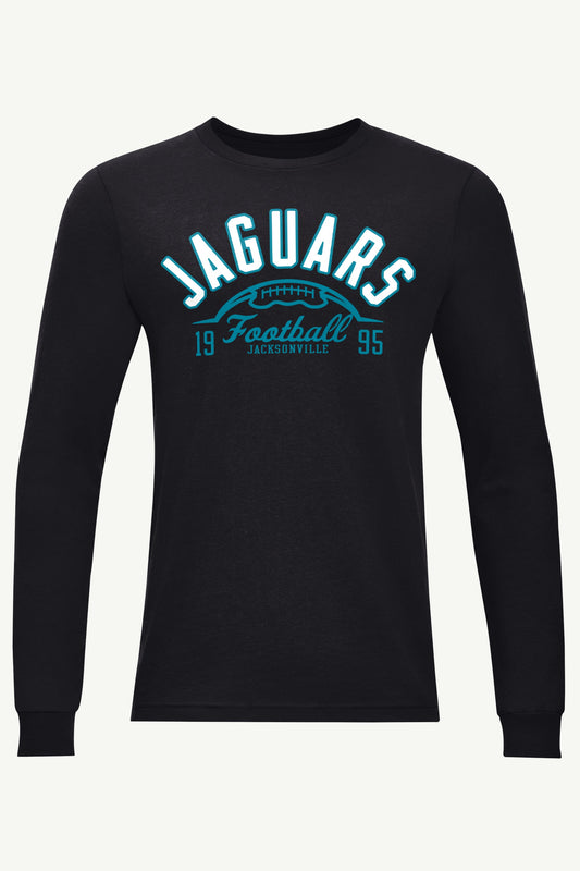 MENS JACKSONVILLE JAGUARS HALF BALL LONG SLEEVE T SHIRT - Black