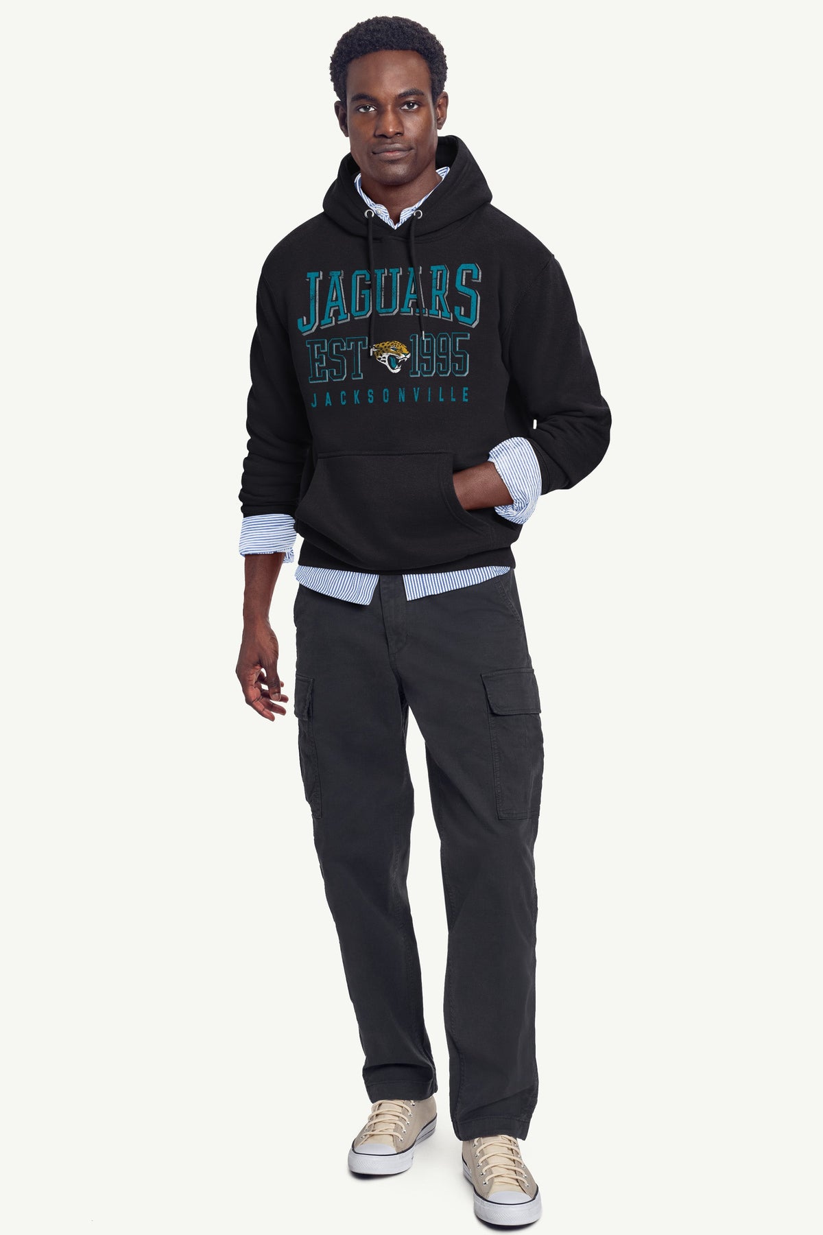 MENS JACKSONVILLE JAGUARS RETRO HOODIE - Black