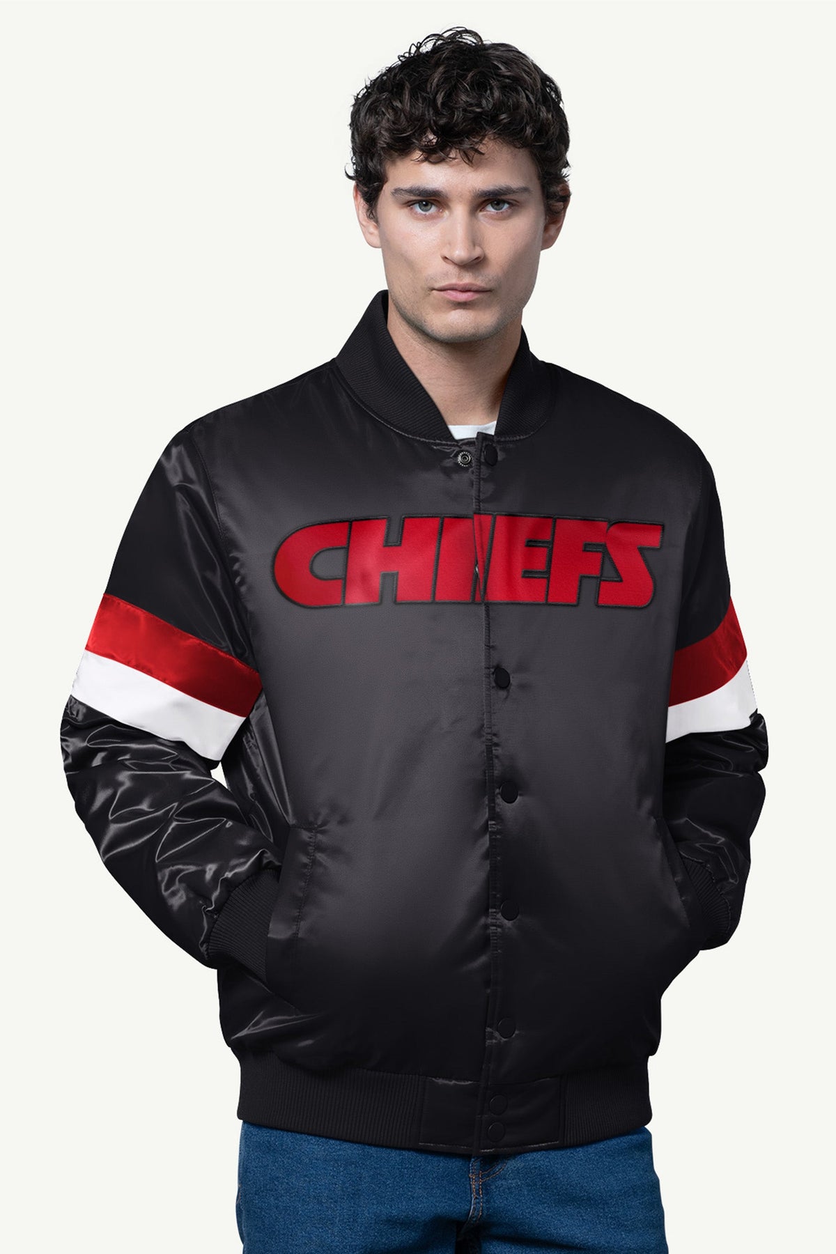 MENS KANSAS CITY CHIEFS SATIN VARSITY JACKET - Multi