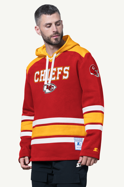 MENS KANSAS CITY CHIEFS SLAP SHOT HOODED HOCKEY PULLOVER - Multi