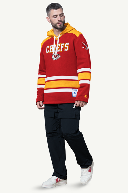 MENS KANSAS CITY CHIEFS SLAP SHOT HOODED HOCKEY PULLOVER - Multi