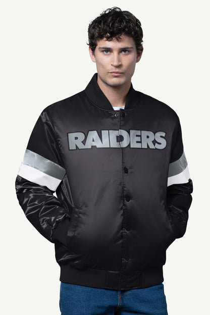 MENS LAS VEGAS RAIDERS SATIN VARSITY JACKET - Multi