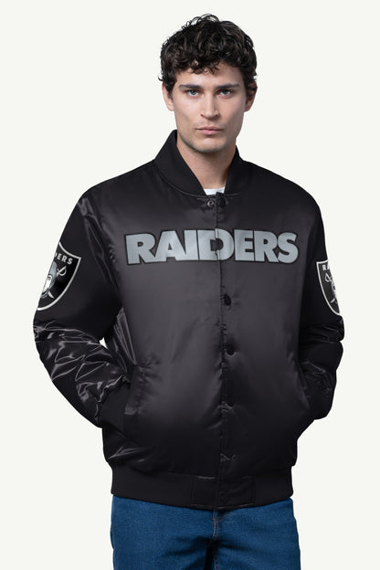 MENS LAS VEGAS RAIDERS SATIN VARSITY JACKET - Multi